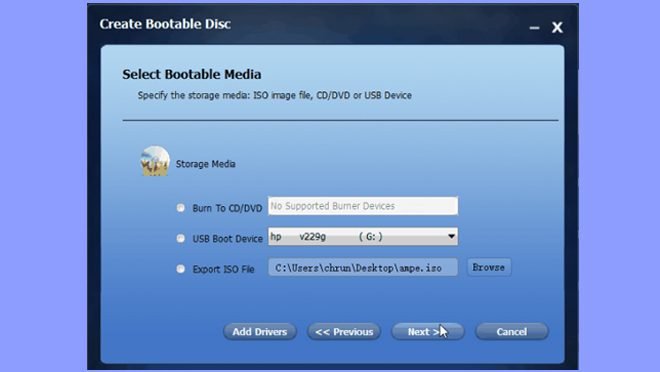 Select Bootable Media