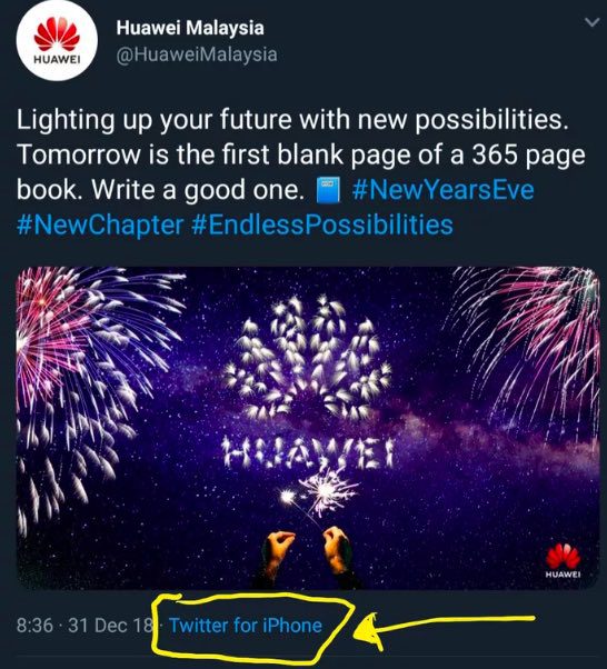 Huawei Deleted Tweet