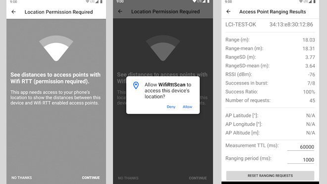 Google WiFiRTTScan App