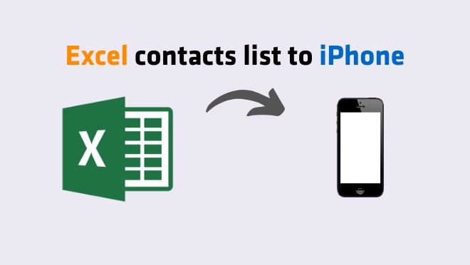 Import Excel contacts list to iPhone device 