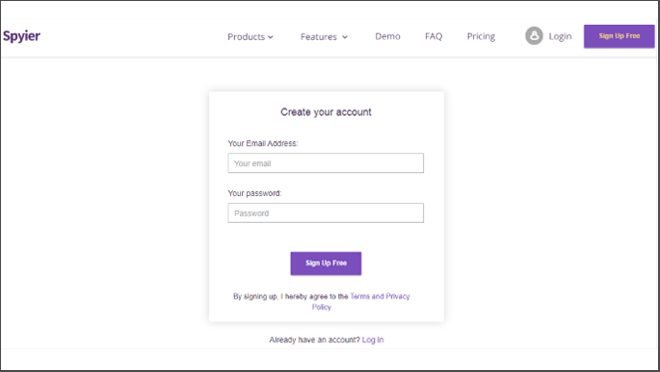 signup option