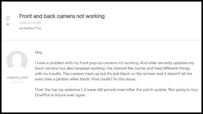 Camera Not Working