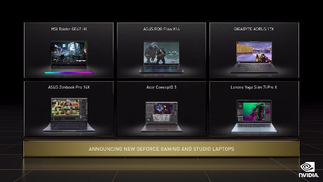 new geforce gaming and studio laptops