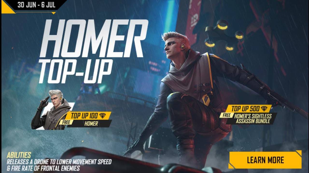 Homer Top-up event Free Fire