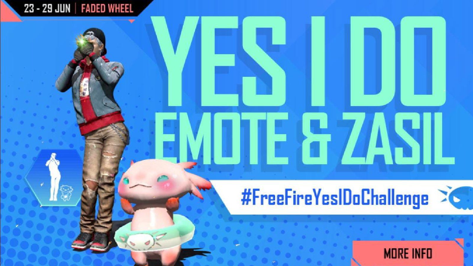 Free Fire Yes I Do emote Faded Wheel event