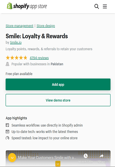 Smile: Loyalty Rewards